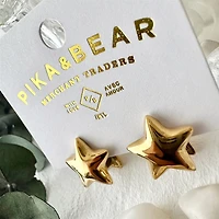 Spite Double Star Stud Earrings Gold