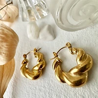 Torsade Twisted Hoop Earrings Gold