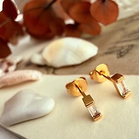 "Carroll" Baguette Crystal Stud Earrings
