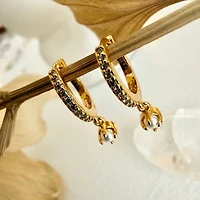 Lucia Rhinestone Hoop Earrings