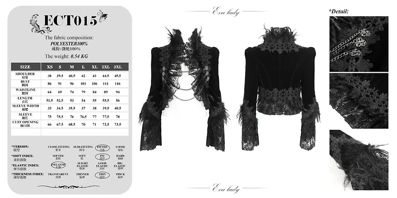 Velvet Cropped Jacket With Lace Trim