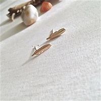 Mayweather Tiny Feather Studs Gold