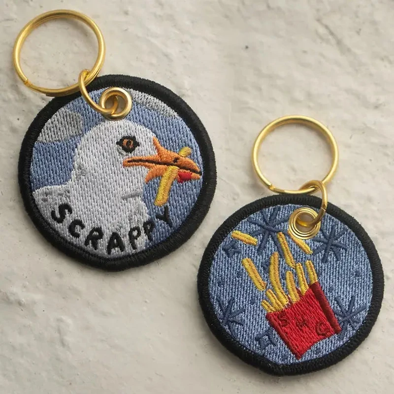 Scrappy Seagull - Embroidered Keychain