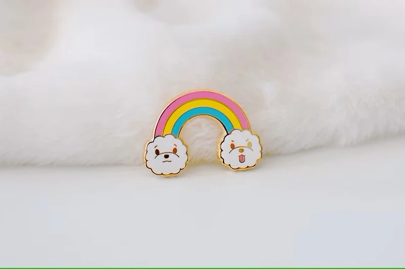 Rainbow Bichon Pin
