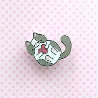 Grey And White Cat Enamel Pin