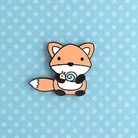 Fox And Snail Enamel Pin (Orange Variant)