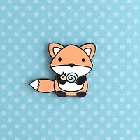 Fox And Snail Enamel Pin (Orange Variant)