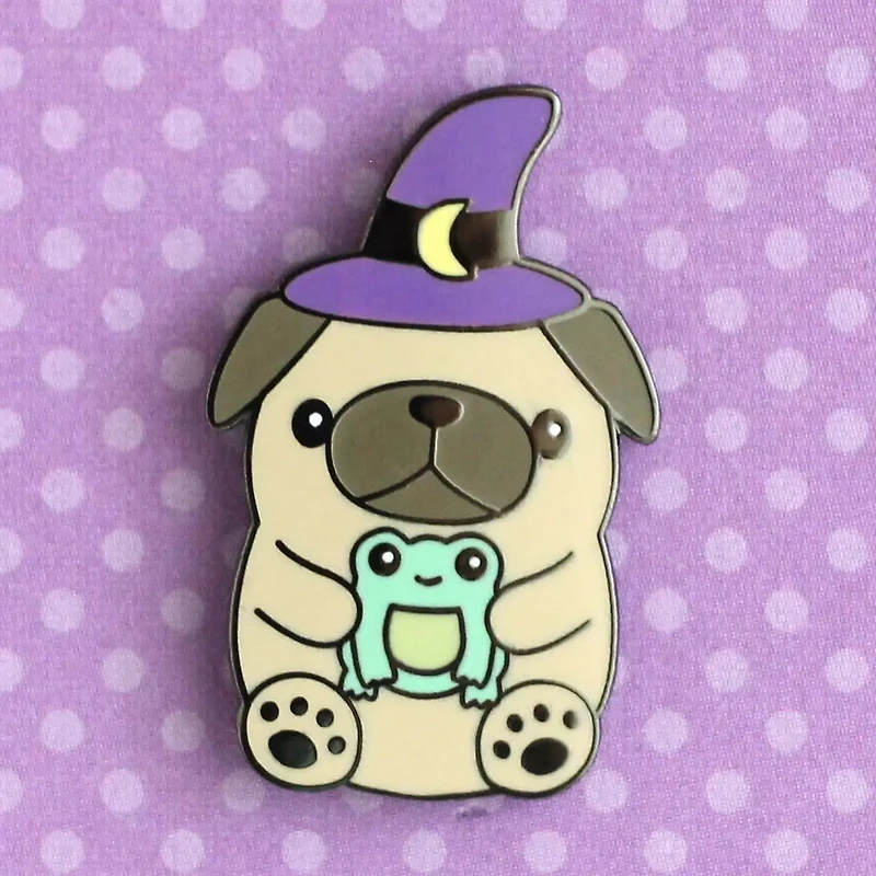 Wizard Pug Enamel Pin