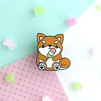 Shibu Inu Dog Dango Snack Enamel Pin