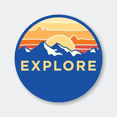 Explore Sunset Sticker 2.83" X 2.83"