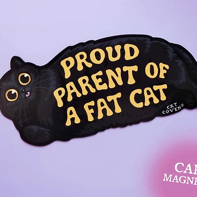 Fat Cat (Black) - Car Magnet