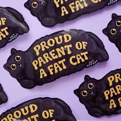 Fat Cat (Black) - Bumper Sticker