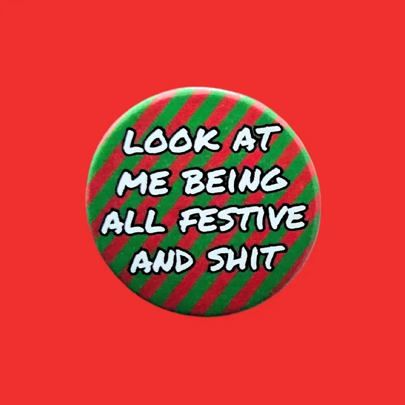 Festive Santa Badges 38mm X 38mm Handmade Pin Badge