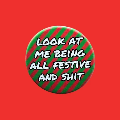 Festive Santa Badges 38mm X 38mm Handmade Pin Badge