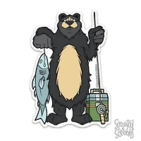 Fishing Bear Sticker