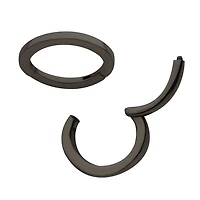 Flat Oval Plain Titanium Hinged Hoop