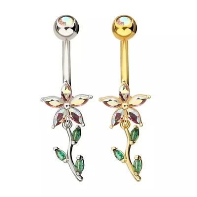 Flower With Dangle Stem Navel