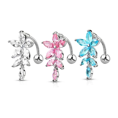Flower on Vine Marquise Top Drop Navel