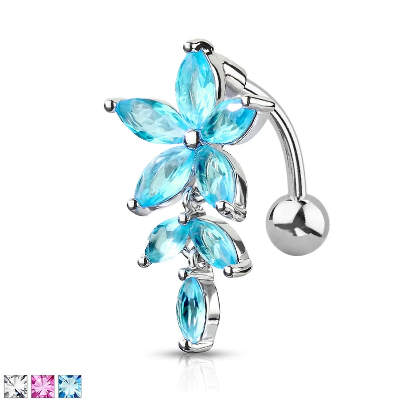 Flower on Vine Marquise Top Drop Navel