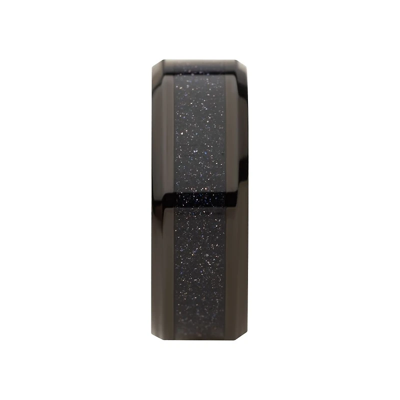 Black Ring Blue Sand Inlay