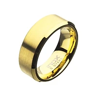 Anillo de oro mate biselado de 8 mm, talla 9