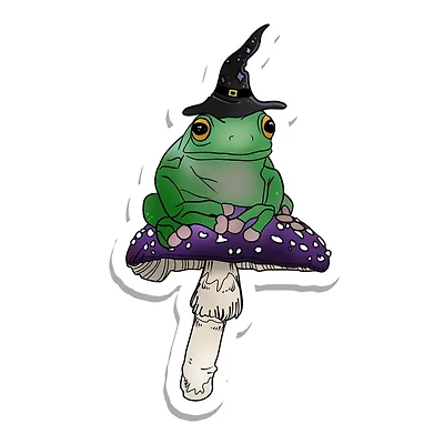 Frog Witch Mushroom Sticker