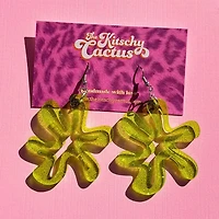 Shagadelic, Baby!- Funky Lime Green Statement Earrings