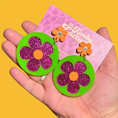 White Rabbit- Funky Retro Inspired Earrings