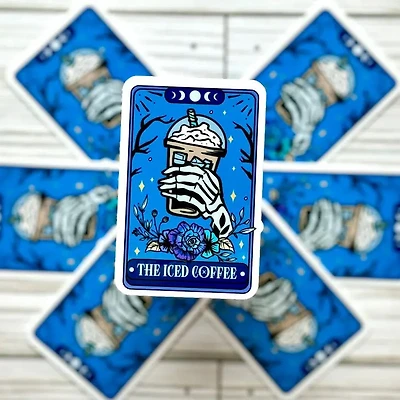 The Iced Coffee Tarot Card Sticker