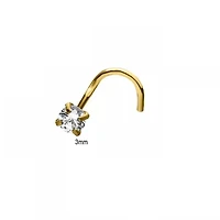 20g Gold PVD With 3mm Clear Gem
