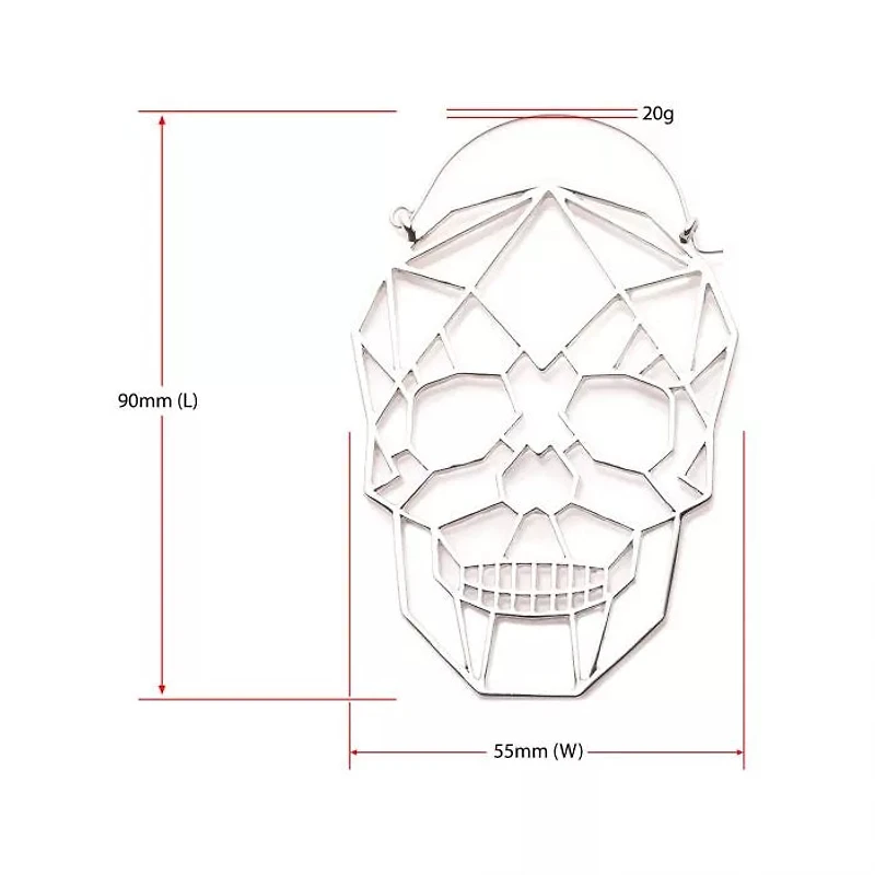 Geometric Cut Out Skull Head Plug Hanger