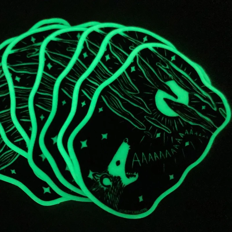 Glow in the Dark Screaming Possum Sticker