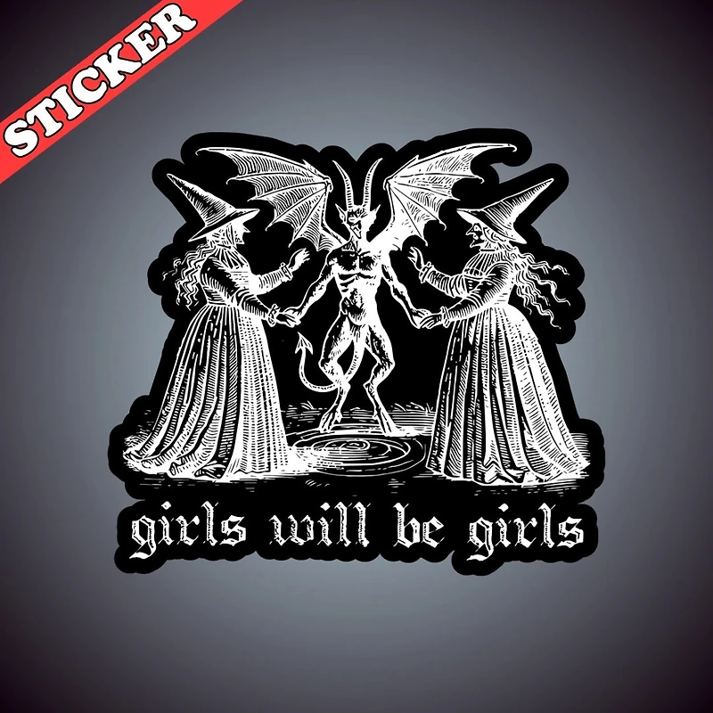 Girls Will Be Girls Sticker, Feminist Witch Stickers