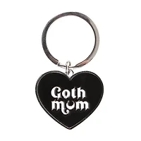 Goth Mum Black Heart Keyring