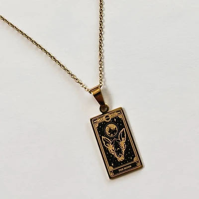 Tarot Card Necklace - the Moon from the Marigold Tarot Deck