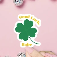 Good Luck Babe Clover Sticker