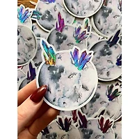 Gray Moon Holographic Sticker