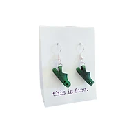 I Don't Want To Croc About It Green Earrings