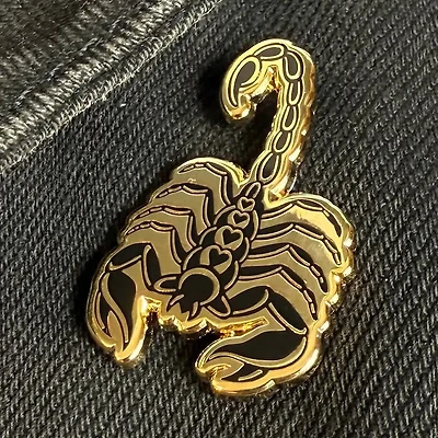 Scorpion Black Gold Enamel Pin