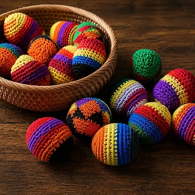 Premium Hand Knit Footbags – Assorted Hacky Sacks
