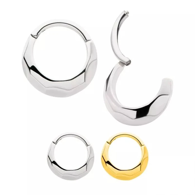 16g Hammered Domed Hinged Hoop
