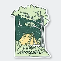Happy Camper Sticker 2.59" X 3.46"
