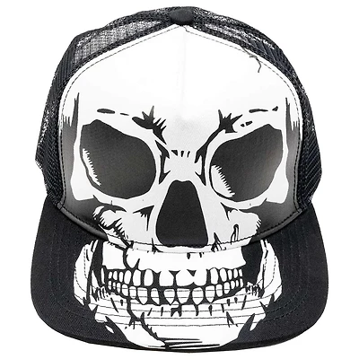 Big Skull White Baseball Hat