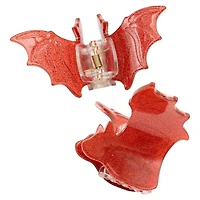 Bat Med Claw Clip Set Red Glitter