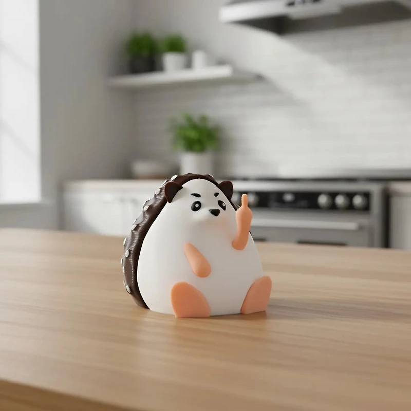 Hedgehog Middle Finger Figurine