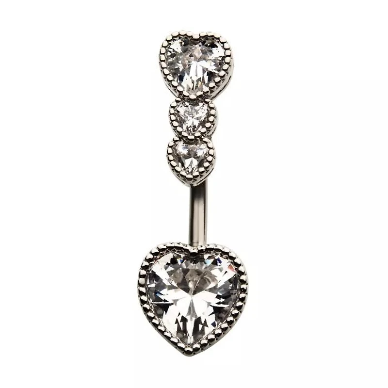 Heart W/ 3 Heart Top Navel