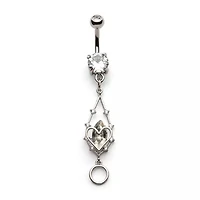 Heart Drop With Marquise Gem & Circle