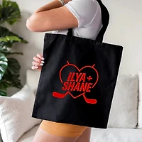 Heart Ilya & Shane Black W Red Heart Tote Bag