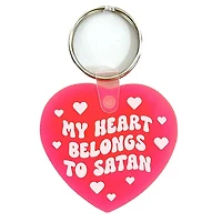 My Heart Belongs To Satan Heart Shaped Vinyl Keychain