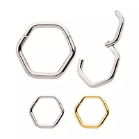 Aro con bisagras en forma hexagonal de 16 g y 18